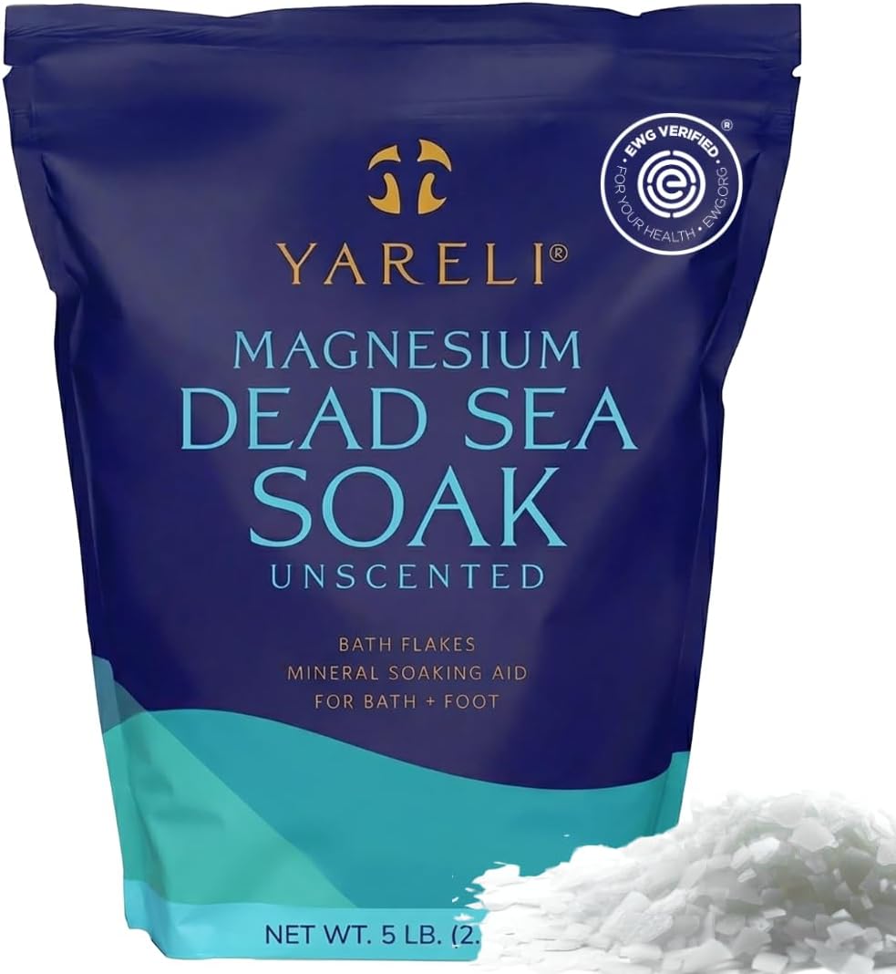 Yareli Magnesium Flakes Dead Sea Bath Soak, 5lb Unscented