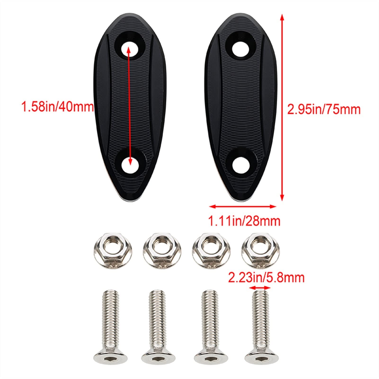 Amazon.com: NWSM Side Mirrors Motorcycle Aluminum Rear View Mirror