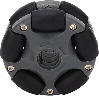 Jeanoko Plastic Omni Wheel, Sturdy Structure 58mm Omni Directional Wheel Nylon PE Excellent Load Lateral Maneuverability Omni Wheel Black Grey for Maintain