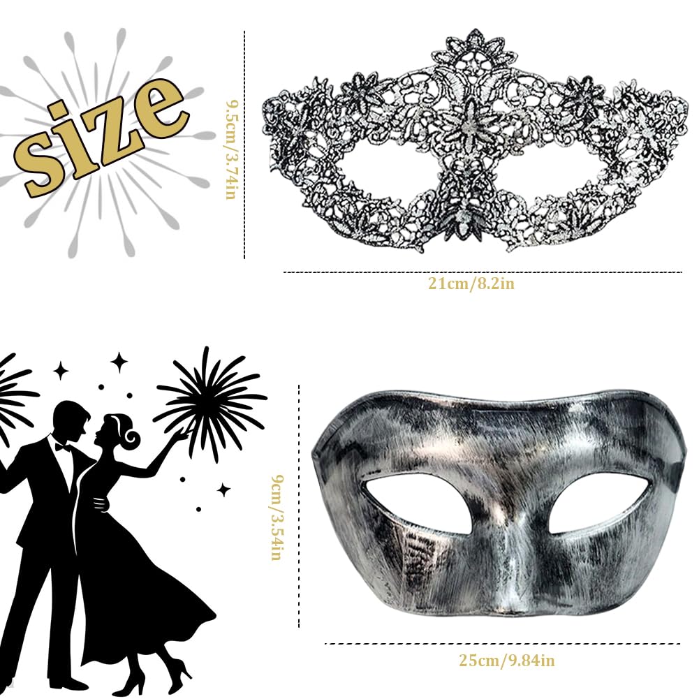WFKKMEQ Masquerade Mask Couples Set - Image 2