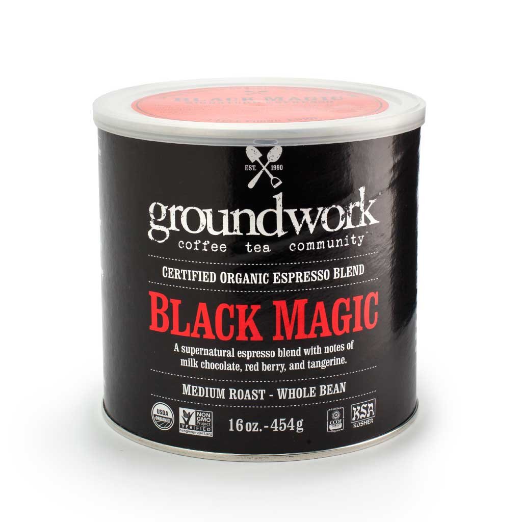 Groundwork Coffee, Organic Black Magic Espresso, Whole Bean, 16Ounce