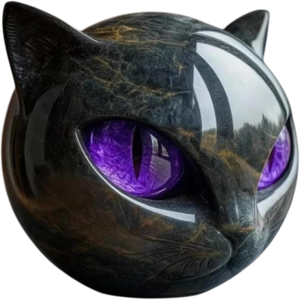 CTRLZS Elegant Decor Black Luxury for Cat Statue Hand Carved Kitten Decoration for Home and Gift Art Cute for Cat Lovers