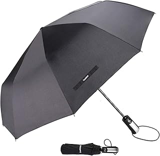 TradMall Travel Umbrella Windproof with 46/56 Inches Large Canopy 10 Reinforced Fiberglass Ribs Ergonomic Handle Auto Open...