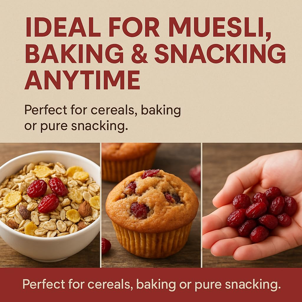 GiDeli Cranberry getrocknet 10 kg im Eimer – aromatische Trockenfrüchte, Cranberries ideal als Snack, im Müsli, Joghurt oder zum Backen, natürlich fruchtiger Geschmack