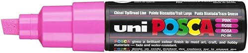 UNI POSCA Lápiz marcador de punta de cincel PC-8K color rosa BOX de 6