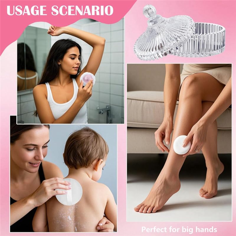 Kopinma Body Powder Puff and Container Set, Dusting Powder Puff and Body Dusting Powder Jars for Women Home & Travel - Image 3