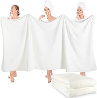 Vista 12 de Preboun 4 toallas de baño de vellón de gran tamaño, 40 x 80 pulgadas, toallas de baño extra grandes de microfibra coral terciopelo coral altamente