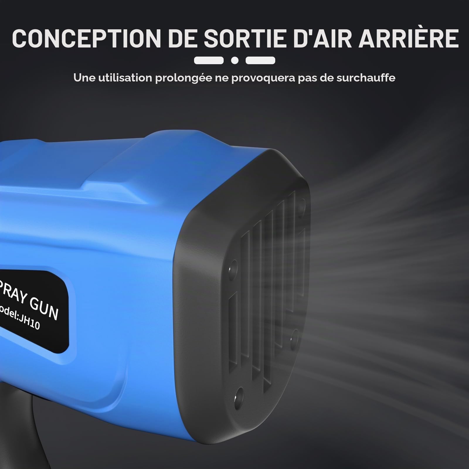 Hvlp Pistolet à Peinture sans Fil 800 ML avec 3 Modes de Peinture avec Batterie 1x1.5ah et Chargeur pour la Peinture de plafonds, clôtures et Murs