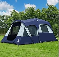 10 Must-Have Best Family Camping Tent With Storage Pockets Reviews - Smart Choices 7 EVER ADVANCED 8 Person Blackout Cabin Tent, Campin...