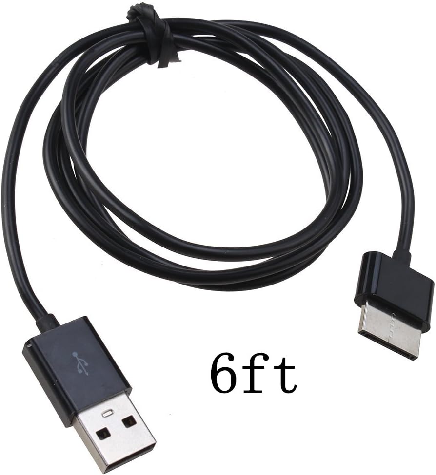 QKILL Extra long 6 ft USB Data Sync Cable Charger Cable for Asus Vivotab Rt Tf600 Tf600t Tf701t Tf810 Tf810c Tf502