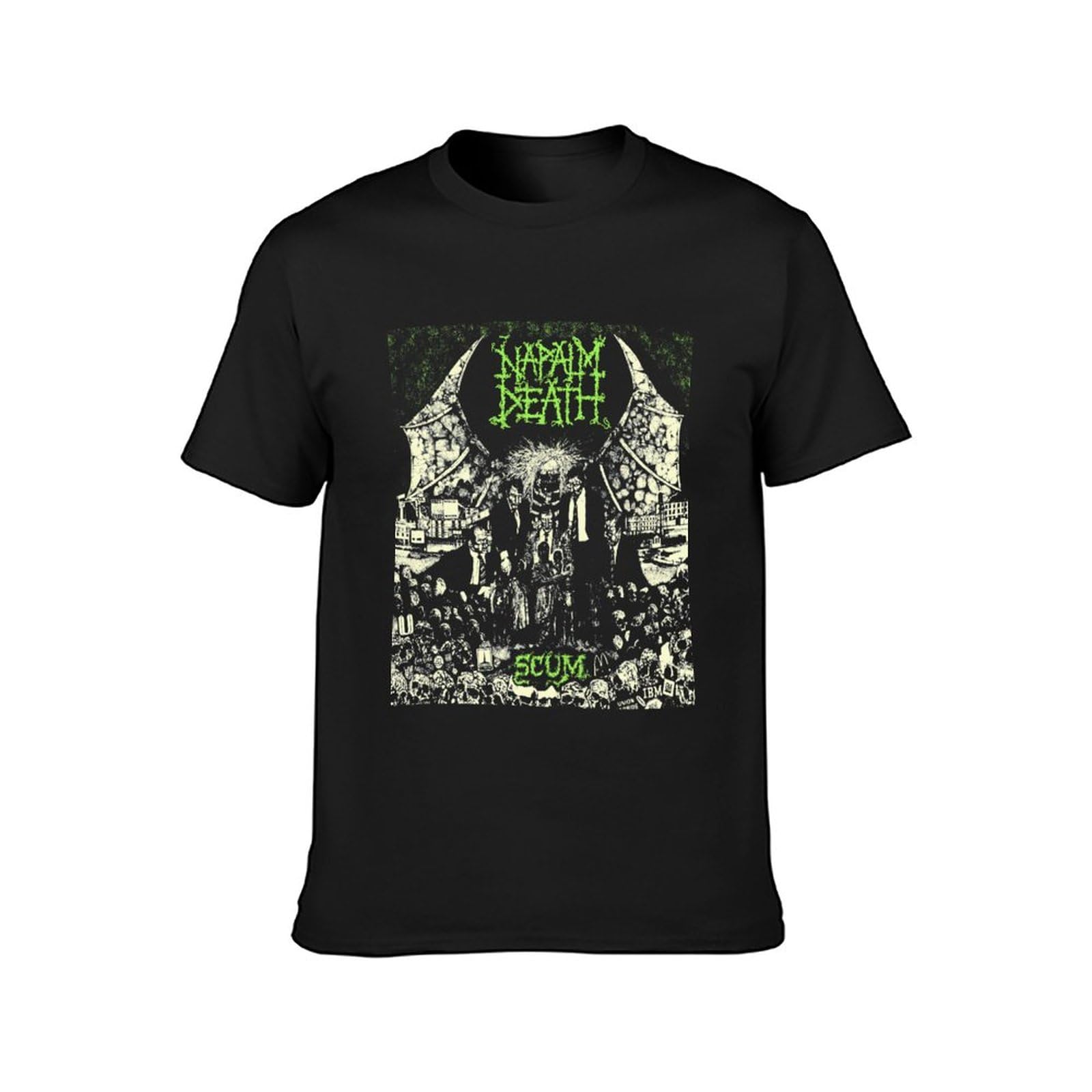 Shuizilang Unisex Black Napalm Death Scum T-Shirt Printed Mens Top Tee T-Shirt 3XL