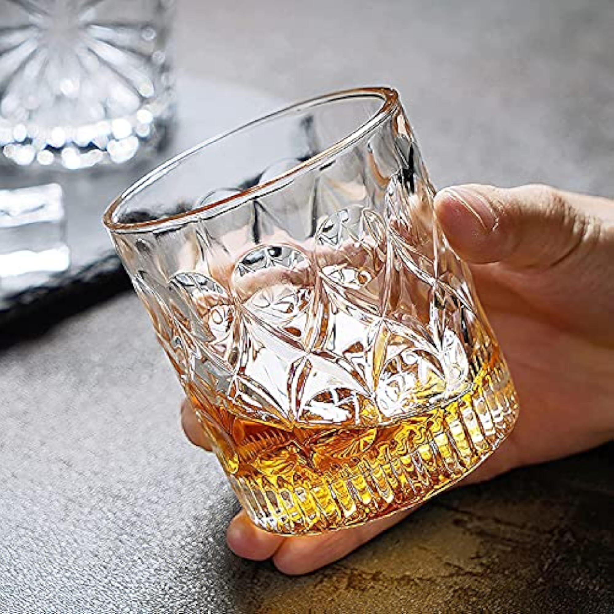 Italin Premium Luxury Clear Heavy Base Tall Drinking Glasses Set
