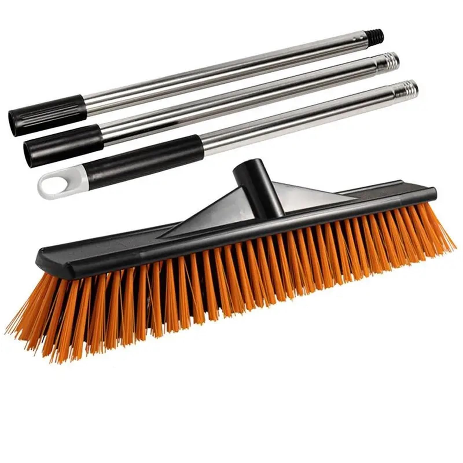 Garden Broom Outdoor Stiff Bristle Floor Broom – Scrub Brush for Showers, Decks, Garages, Pools & Balconies(40cm)