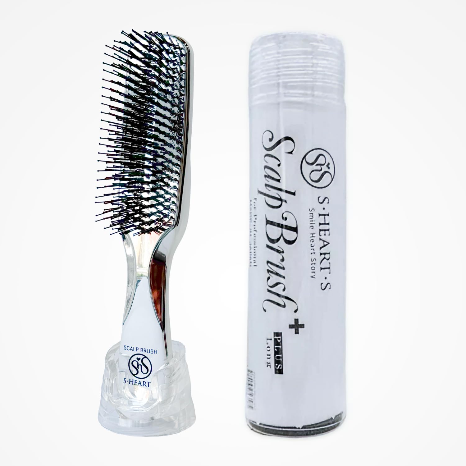 S-HEART-S Scalp Brush Plus Long Silver