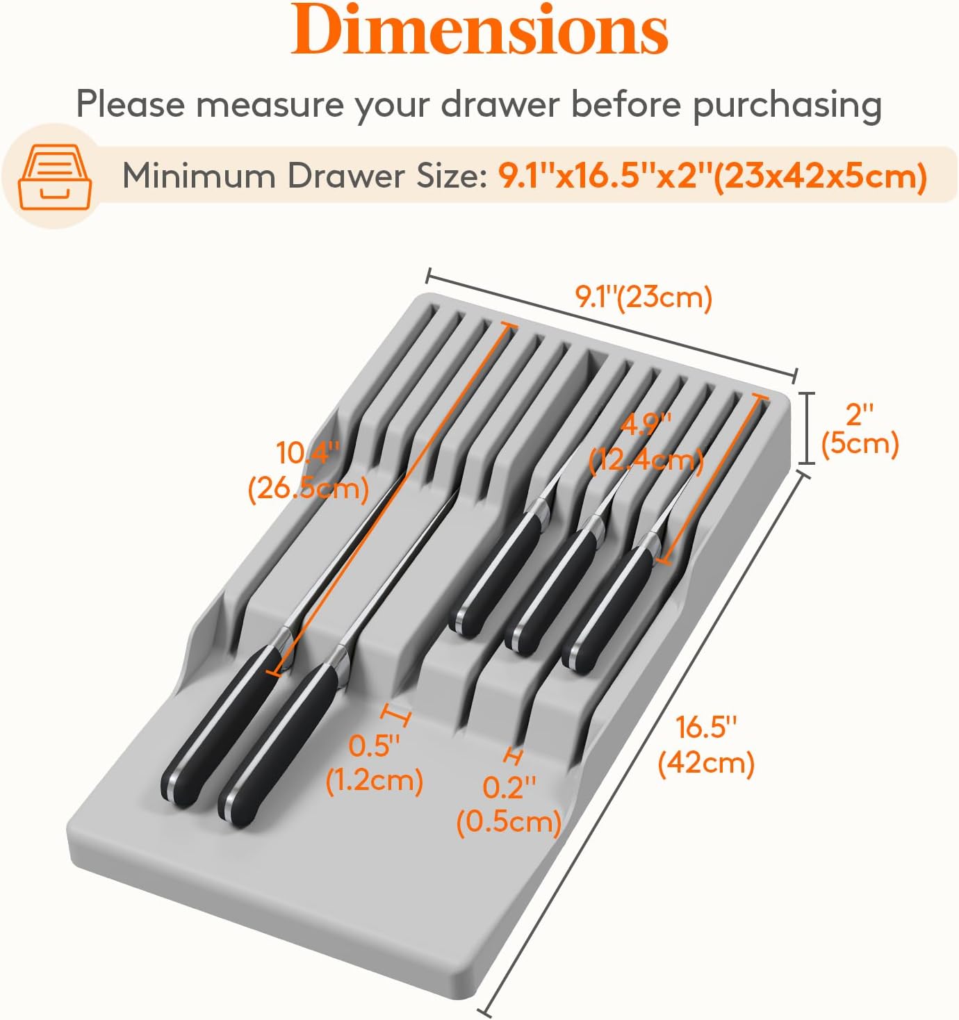 Magnetic Der Knife Organizers Insert, Kitchen Plastic In Der