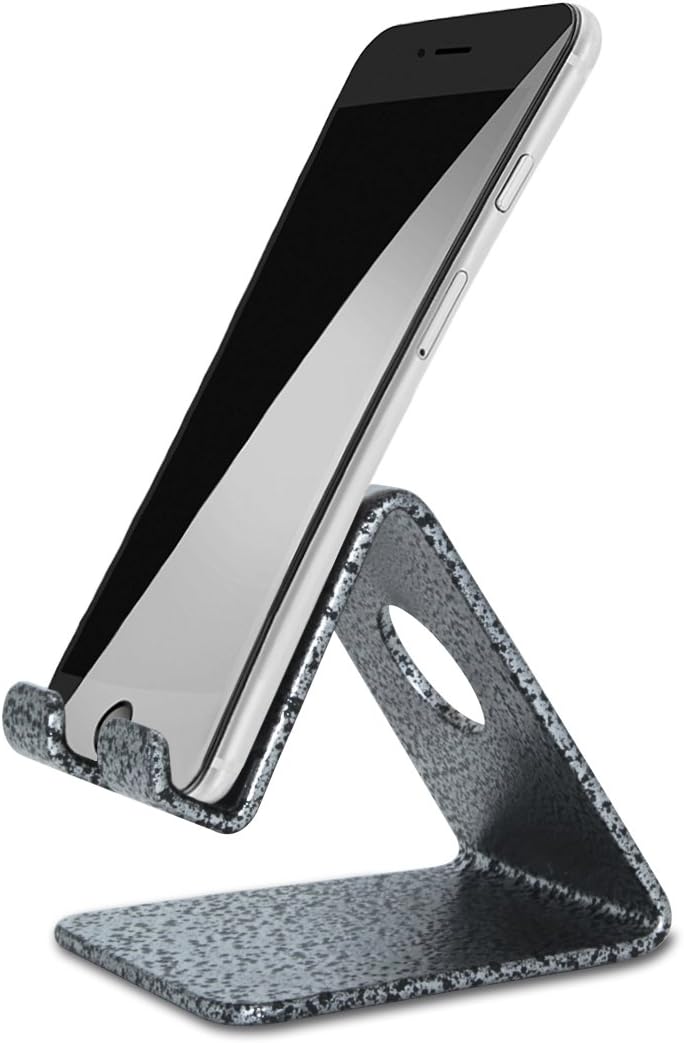 ELV Desktop Cell Phone Stand Tablet Stand, Advanced 4mm Thickness Aluminum Stand Holder for Mobile Phone and Tablet (Up to 10.1 inch) - Antique Silver