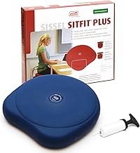 SISSEL SITFIT Plus | Active & Dynamic Sitting | 2-in-1 Function | Adjustable Pressure | Blue, 14.5 in | Strengthens Back Muscles | Includes Pump & Exercise Poster