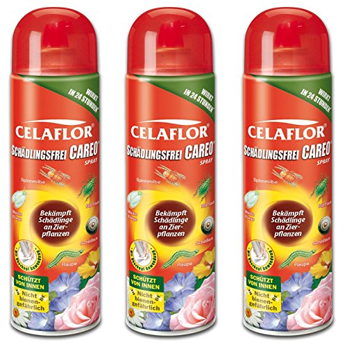 Preisvergleich Produktbild Celaflor GARDOPIA Sparpaket: 3 x 400ml 6608 Schädlingsfrei Careo Spray NEU, Gebrauchsfertig + Gardopia Zeckenzange mit Lupe