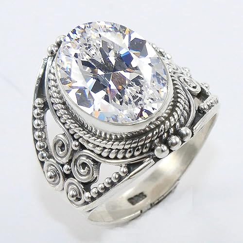 Miniatura 6 de Anillo de plata esterlina 925 para mujer y piedras preciosas naturales, anillo de compromiso de plata de ley, juego de bisel de piedra natal