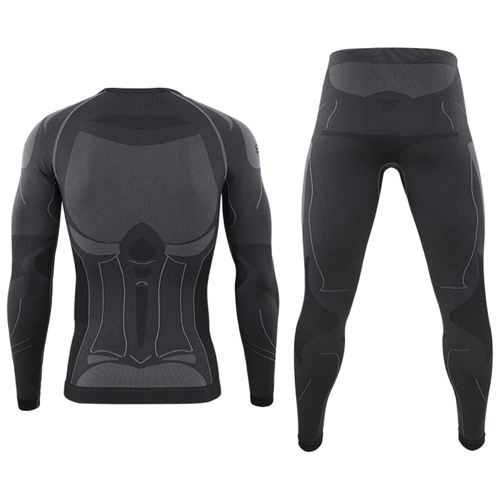 Zimowa bielizna termiczna dla mężczyzn, ogrzewana ciepła bielizna myśliwska, męska bielizna termoaktywna do jazdy na rowerze, długie kombinezony (Color : Black, Size : M)