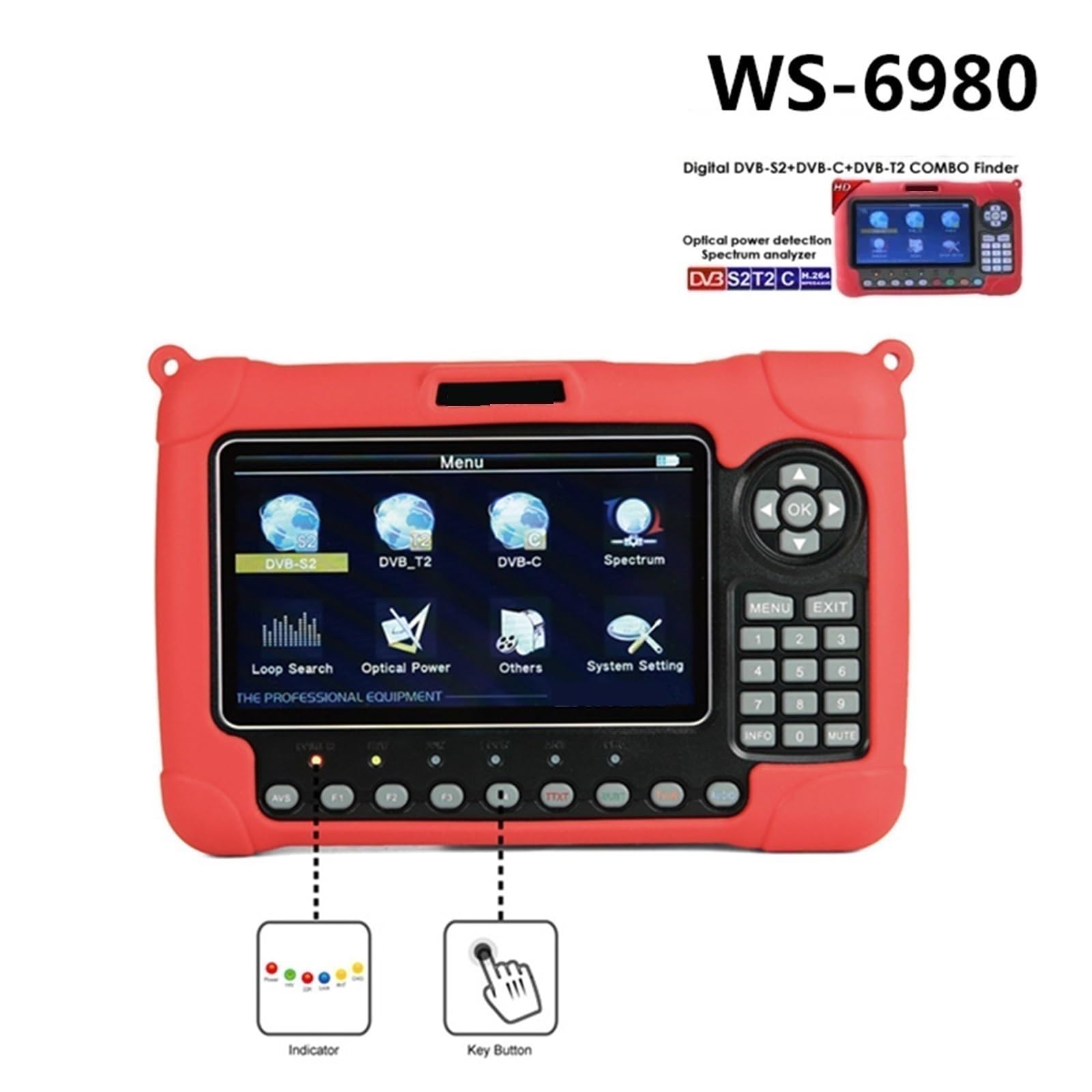 DVB-S2/T2/C Combo HD Détecteur De Satellite H.265 HEVC MPEG-4 QPSK 8PSK 16APSK Écran LCD TFT 4.3 Pouces Facile à Utiliser