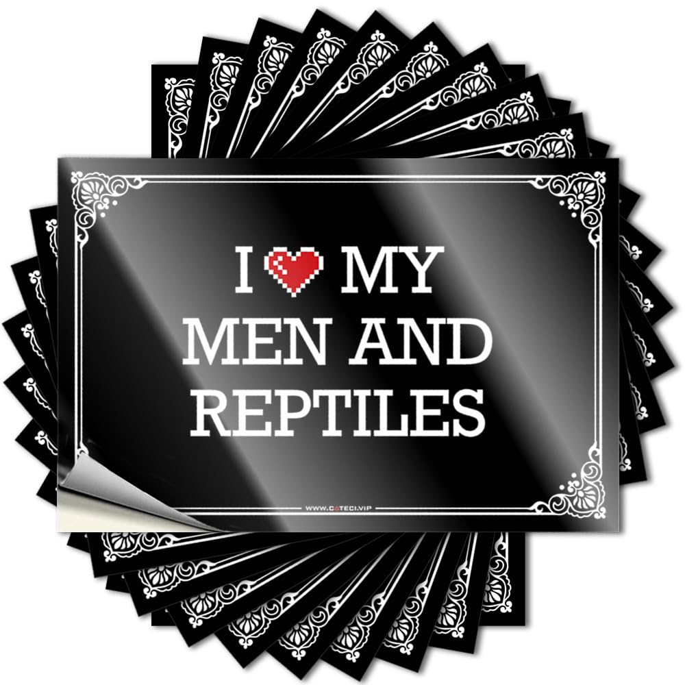 Summer Decal, Van Hard I Love My Men & Reptiles | Funny Quote Outdoor Decals(6X9CM)
