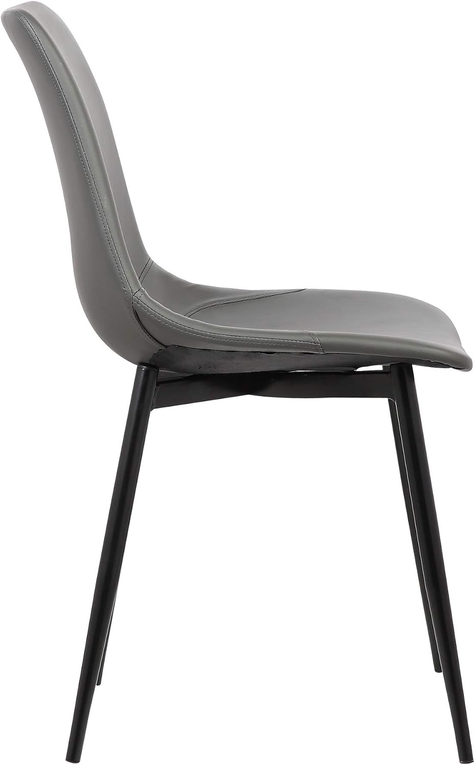 Ergode Monte Dining Chairs - Sturdy Frame, High-Quality Faux Leather Upholstery, Black Metal Legs. Versatile & Stylish for Any Room. Optimal Posture Support. Easy Setup. Available in Black & Gray. 18"W x 21"D x 32"H SH: 17"