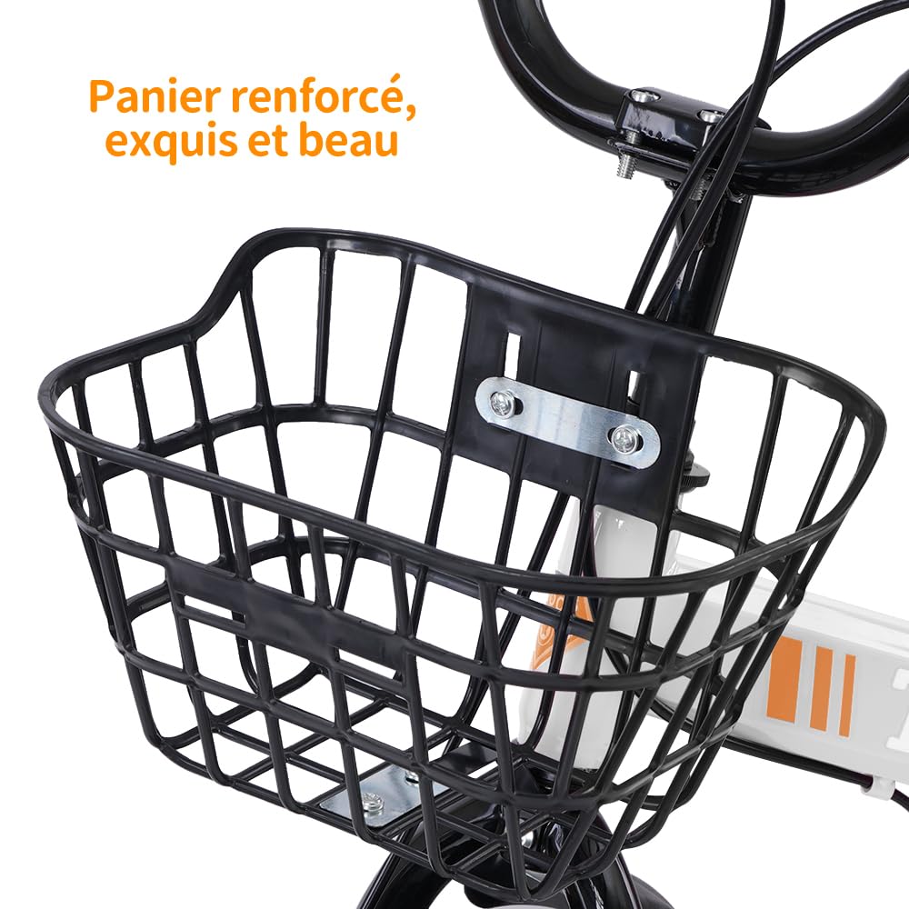 homewell 12/14/16" Bicicletas infantiles con cesta, estabilizadores y muleta, para niñas y niños de 2 a 9 años