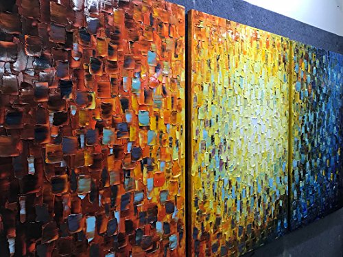 Metuu Paintings, 24x36Inchx3 Paintings Oil Hand Painting 3D Hand-Painted On Canvas Abstract Artwork Framed Ready to Hang for Living Room,Dinning Room, Bedroom