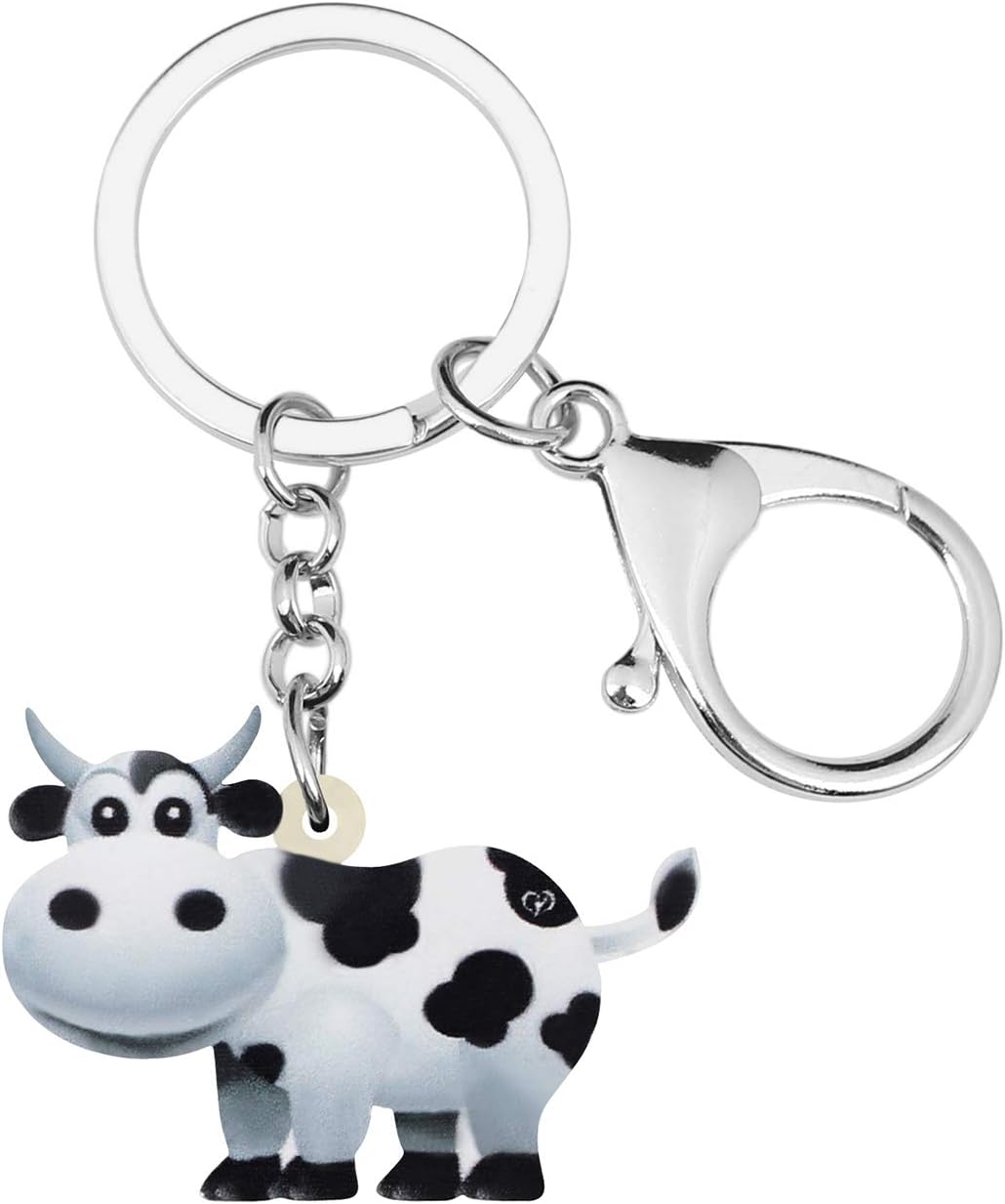 WEVENIWEVENI Acryl Niedliche Milchkuh Schlsselanhnger Rinder Schlsselanhnger Bauernhof Schmuck Charms fr Frauen Mdchen