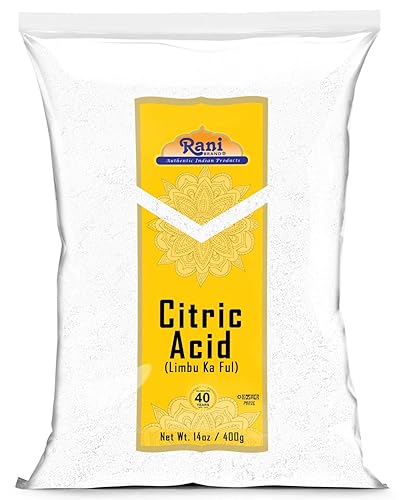 Polvo de ácido cítrico Rani, grado alimenticio (Limbu Ka Ful) 14 onzas (14.11 oz) Utilizado para cocinar, bombas de baño, limpieza, apto para