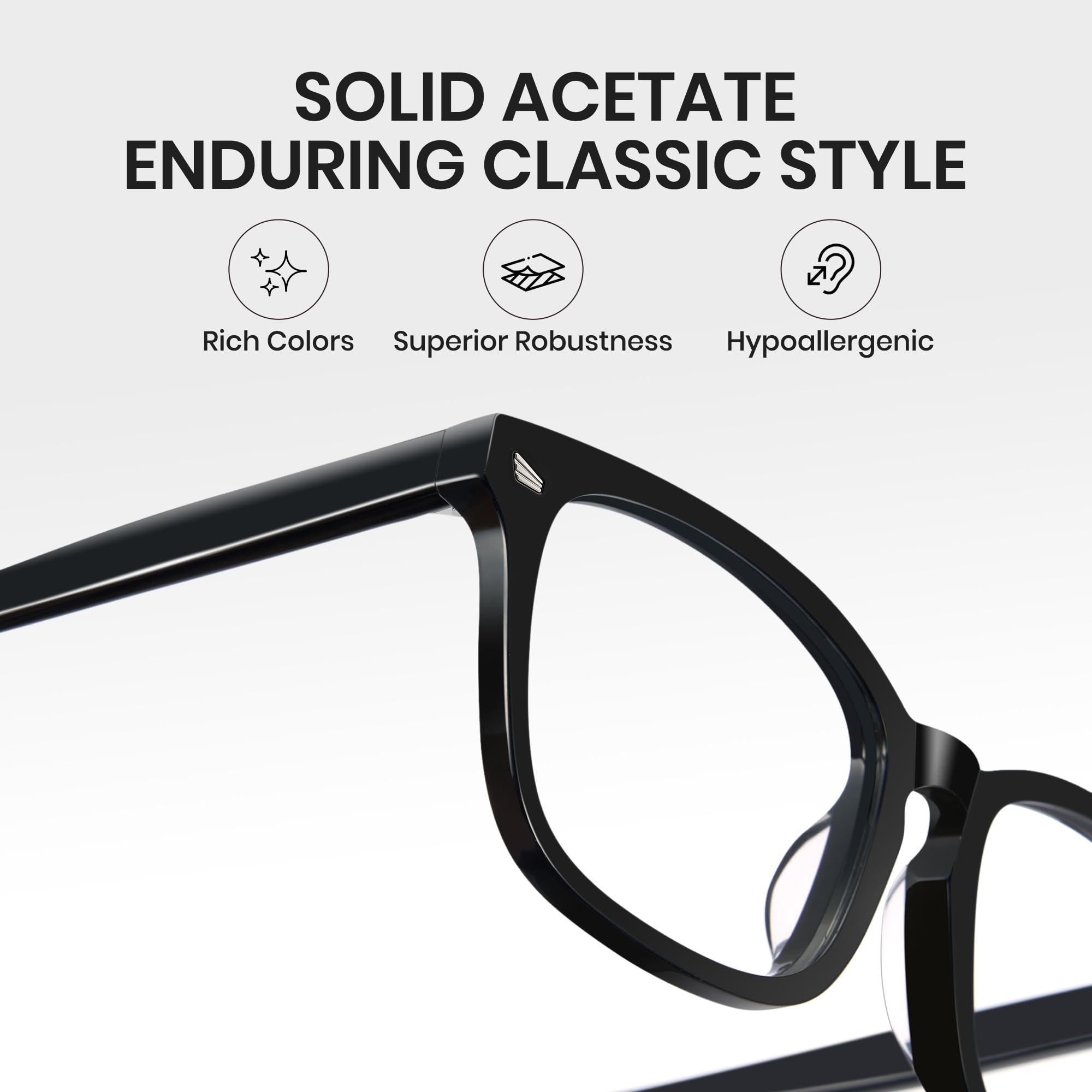 Cyxus Acetato Gafas de Luz Azul Hombre Mujere Montura Cuadrado A8082T01 | Reduce La Fatiga Visual,Protección UV,Estilo Retro, Ideal para el Trabajo de Oficina y La Vida Cotidiana