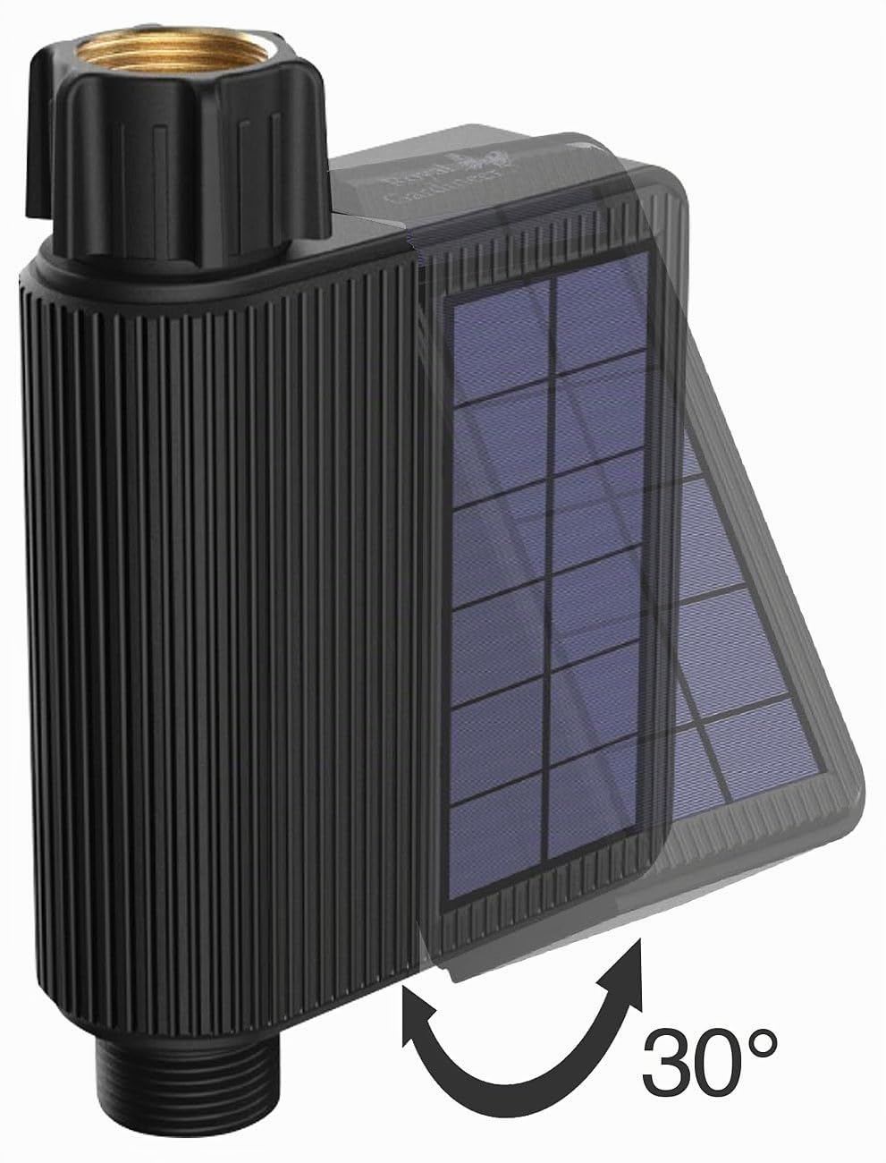 Royal Gardineer Solar Bewässerungssystem: WLAN-Bewässerungscomputer, Solar, Wassermengenzähler, App, IP65 (Bewässerung Computer Bluetooth, Bewässerungscomputer Solarpanel, Zähler)