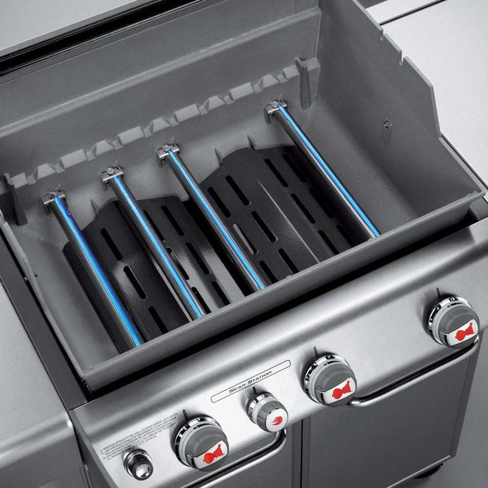 GFTIME Set di 4 bruciatori per barbecue a gas Weber Genesis 300, Genesis E330 E320 E310 S310 S320 S330 con manopole per bruciatore anteriore, bruciatore in acciaio inox 304 62752, 4 pezzi