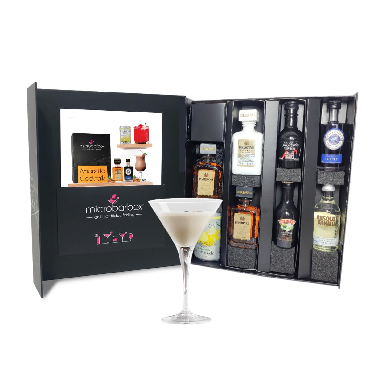 MicroBarBox Amaretto Cocktails Gift Set in a Premium Luxury Gift