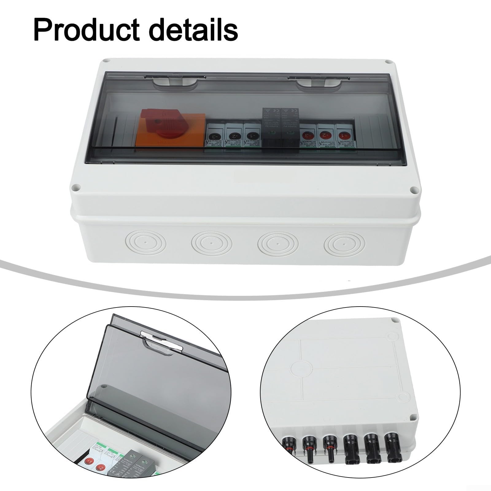 Solar PV Combiner Box 3 String 1000V 3 In 1 Out with Over Load Protection, DC Fuse, 4P DC MCB and Isolating Switch for Efficient Solar Power Systems