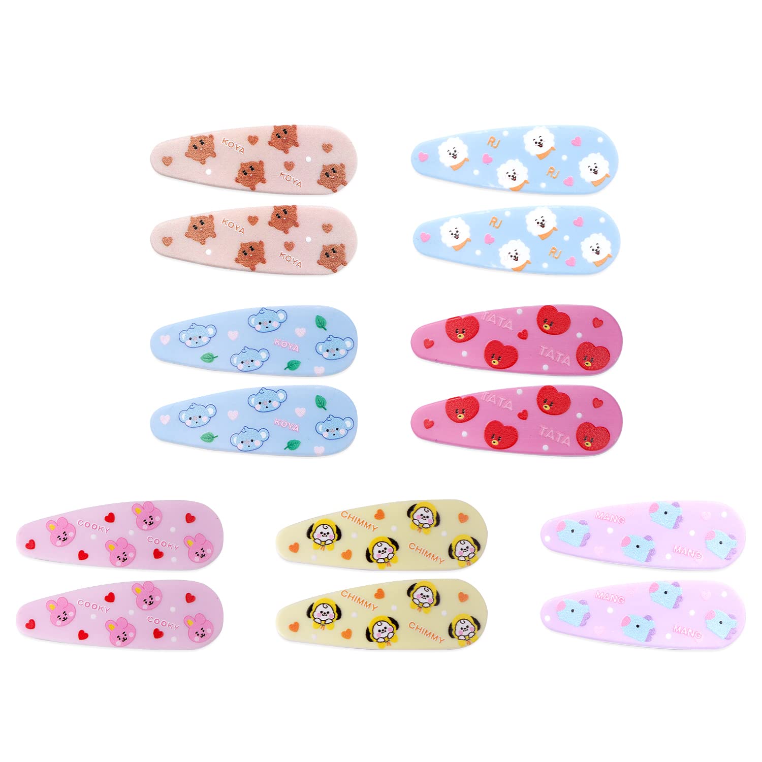 Bangtan Boys Hair Clips CHIMMY COOKY SHOOKY TATA MANG RJ KOYA Hair Hand 7pcs Hair Barrettes Accessories Pretty Hairpins Gift for Girls Student