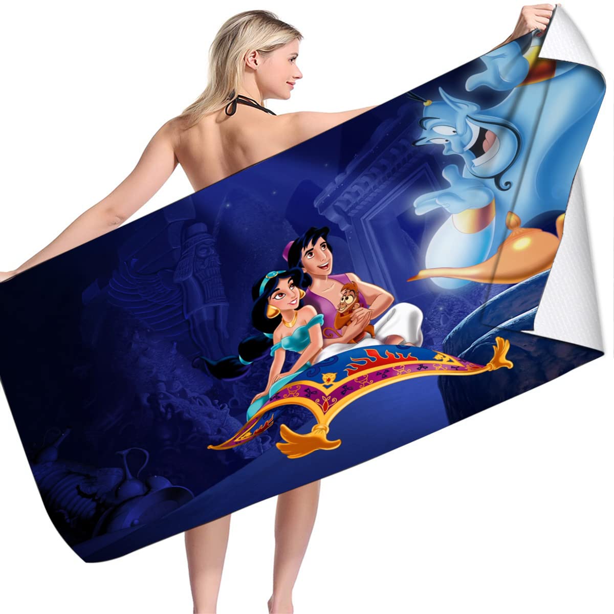 LRUD Large Beach Towel, 100 x 200 cm, Beach Sheet, Bath Towel, Children's Beach Towels, Bathrobe, Bath Towels - Girls Boys Sports Towels (A04, 70 x 140 cm)