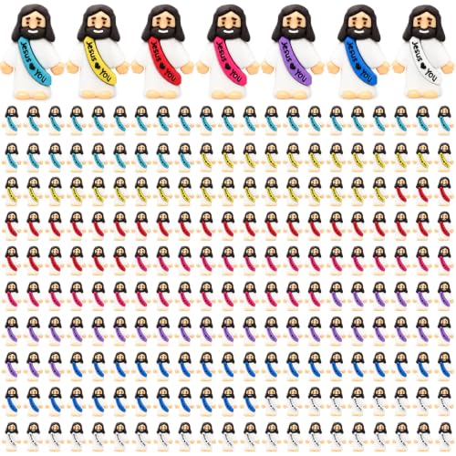 210 Pack Little Jesus Figurines in Bulk Pocket Jesus Loves You Jesus Small Figures Little Tiny Jesus Figures for Church Christmas Party Favors Baptism Gifts Religious Gifts for Easter Egg Stuffers