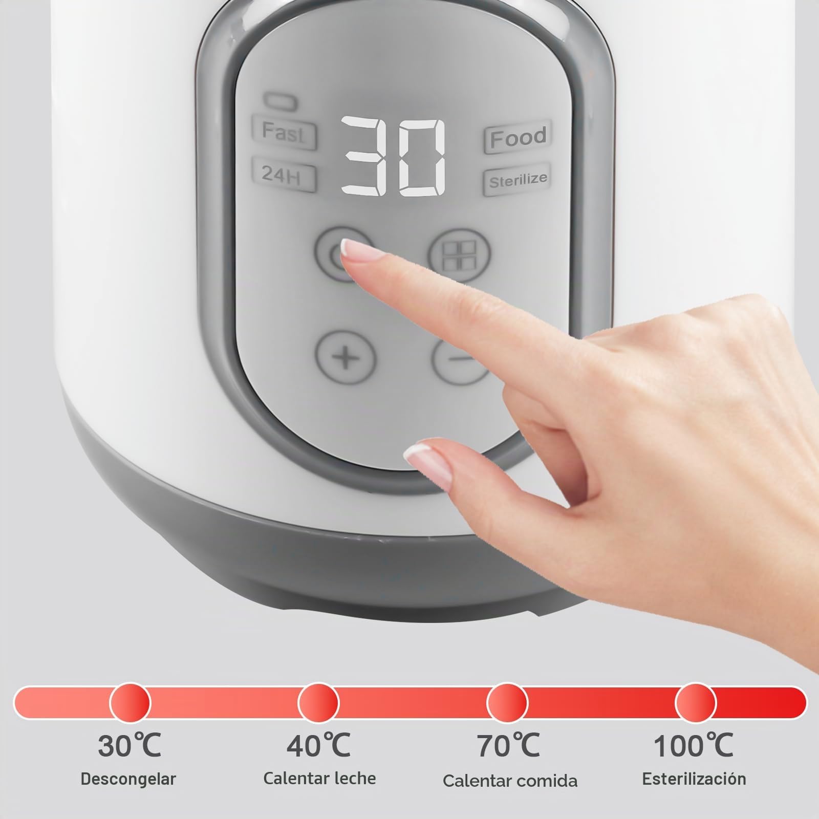 Calentador de biberones para bebé 8 en 1, multifuncional con control de temperatura, descongelar, mantener caliente, protección contra sobrecalentamiento, para todo tipo de biberones, 220 V