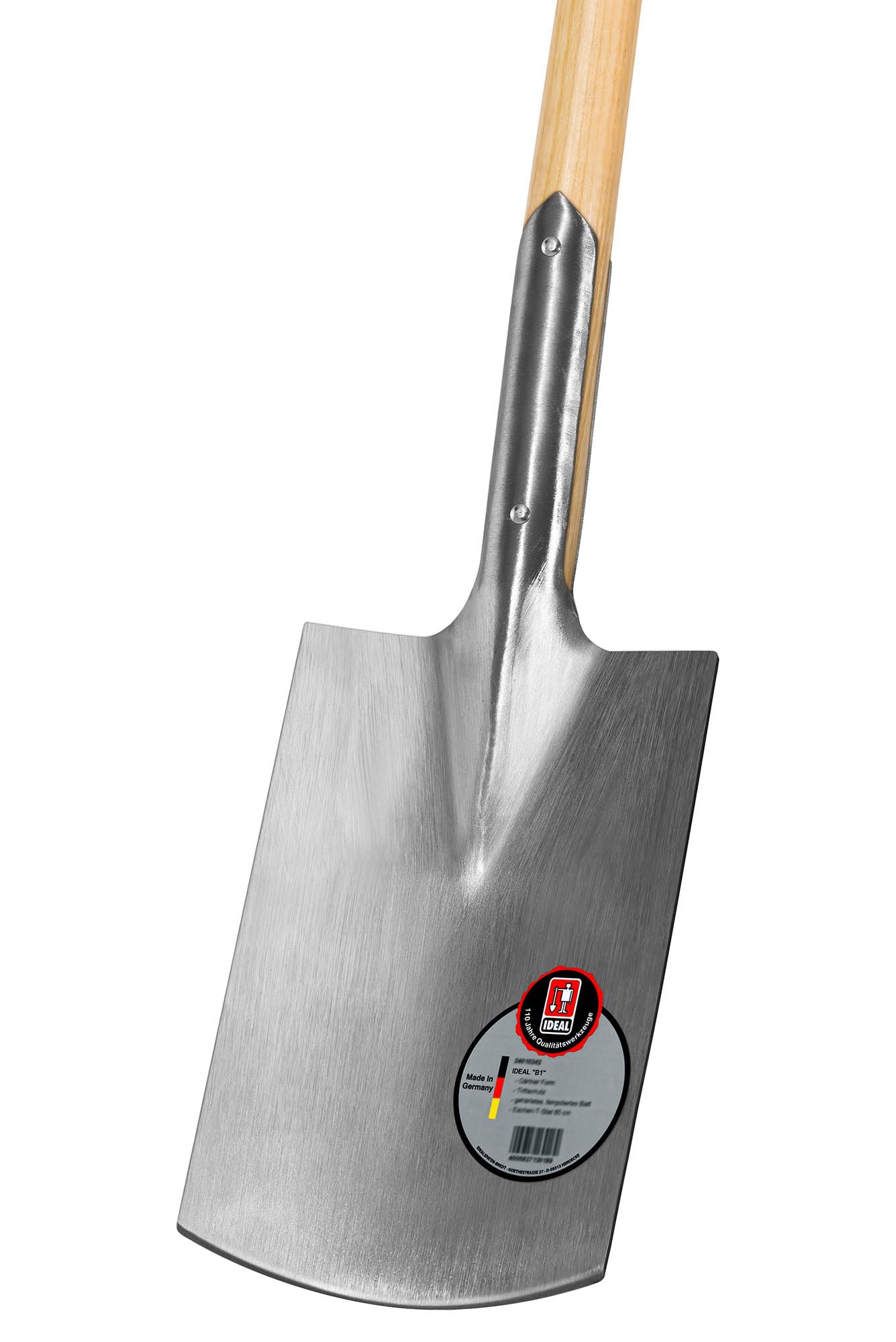 B1-Spaten Gärtner Form, Doppelfeder, Eschen-T-Stiel 85 cm ohne Tritt