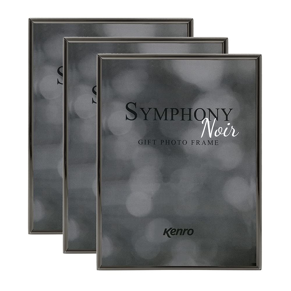 Kenro Black Box Of 3 Symphony Noir Luxury Plated Metal Photo Frame 3.5X5 Inch / 9X13cm - Syn0913
