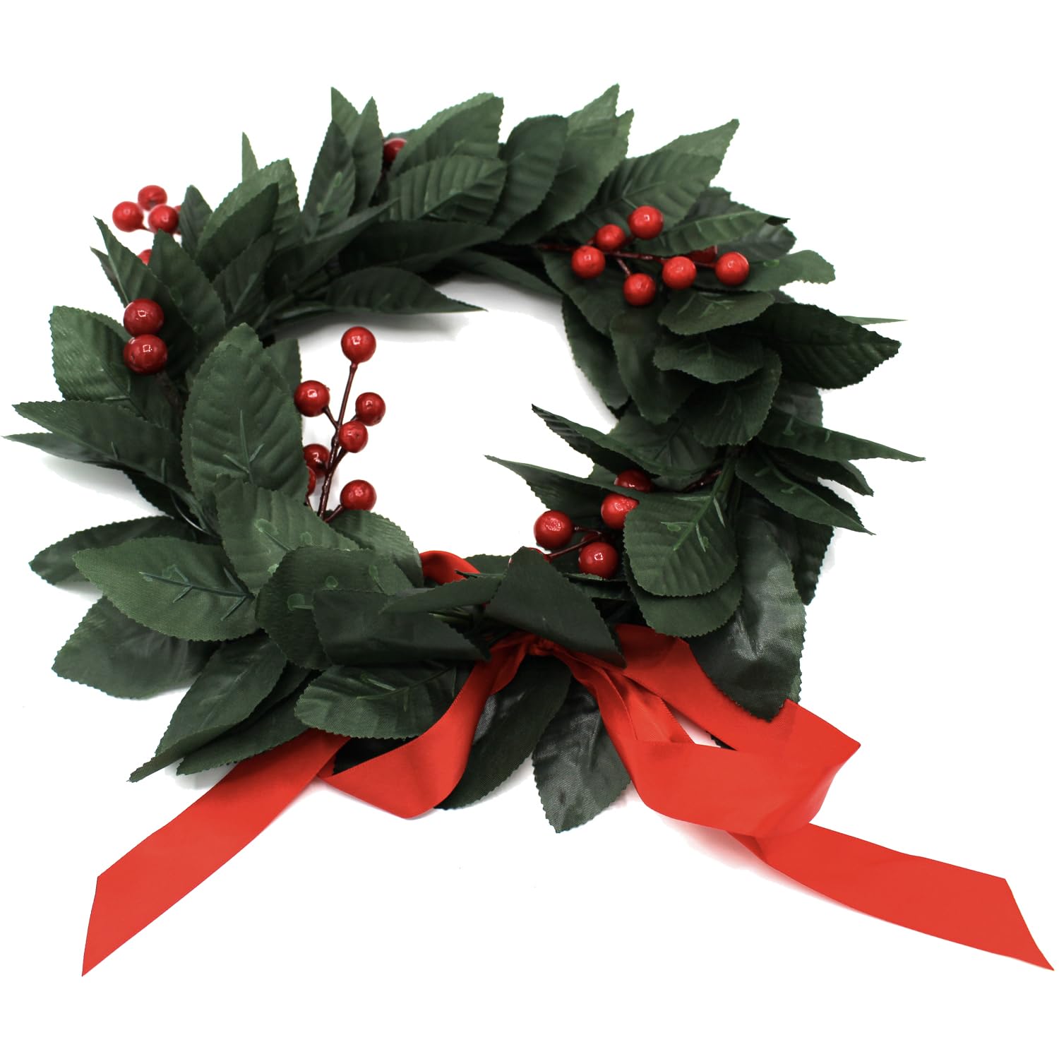Corona de laurel de graduación de plástico para hombre y mujer con lazo rojo y baya falsa para fiesta accesorios (corona-B)