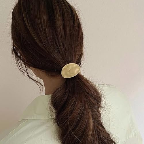 4Pieces Ponytail Hair Cuff Metal Circle Horsetail Retainer Elastic Hair Rope Hair Ties Accessories For Women Girls,4 Style (Gold) #TOP1