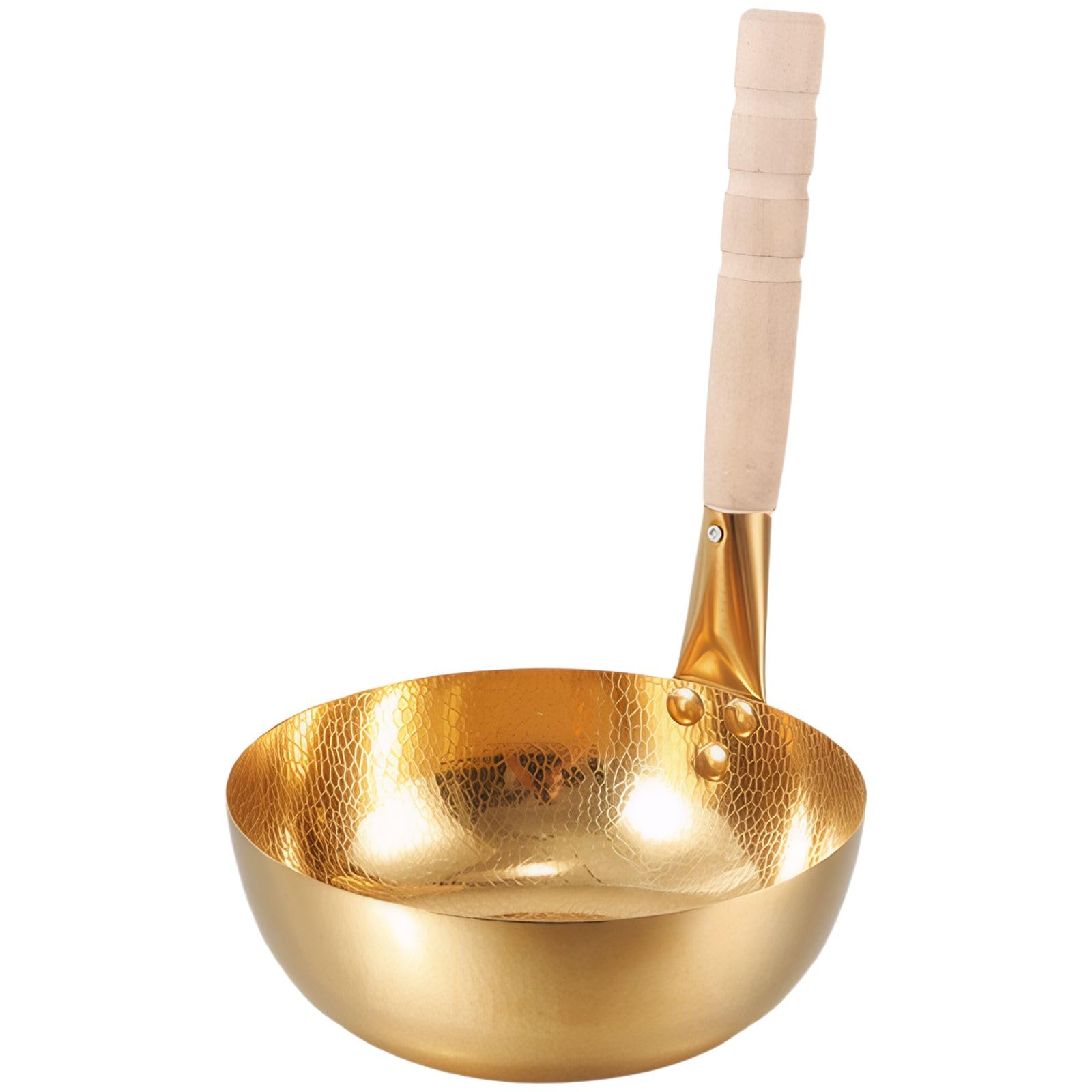 Stainless Steel Pot for Noodle and Soup Cooking, Heavy Duty Cooking Pot with Wooden Handle, Hammered Design for Commercial and Home Kitchen Use
