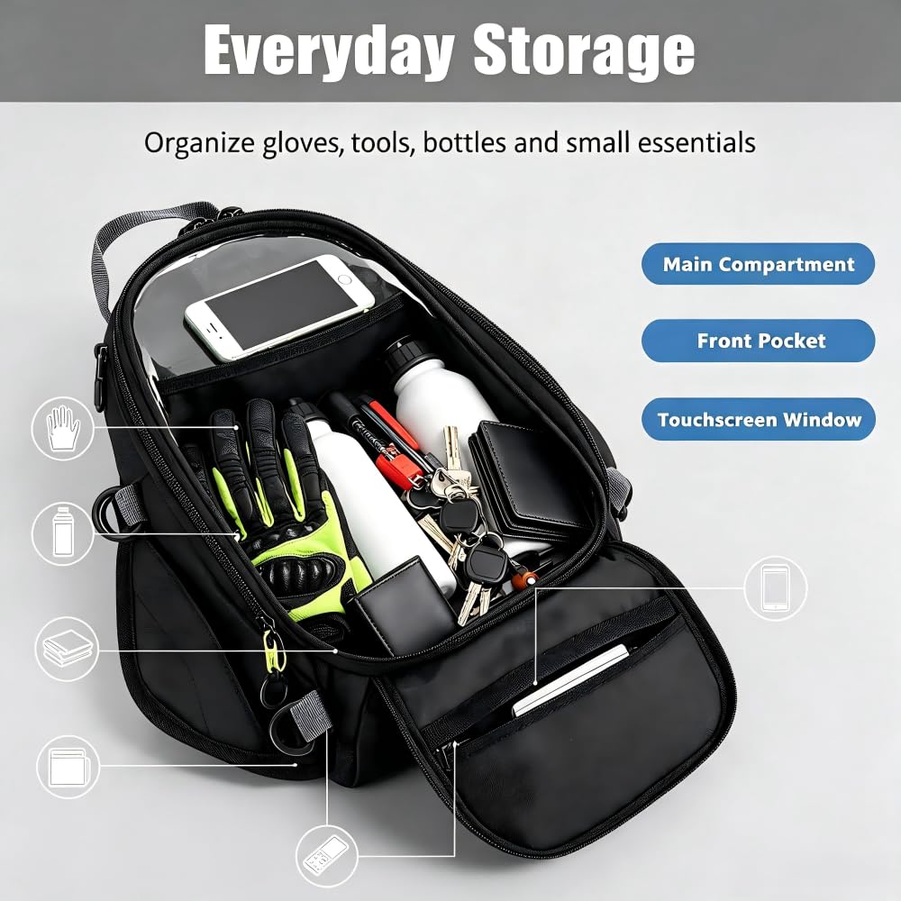 Motorrad Tankrucksack für Sabre 2010-2017 | Motorrad Tankrucksäcke, Multifunktional Tanktasche Motorrad Touring Klarsichtfenster, Wasserdichtes Oxford-Canvas