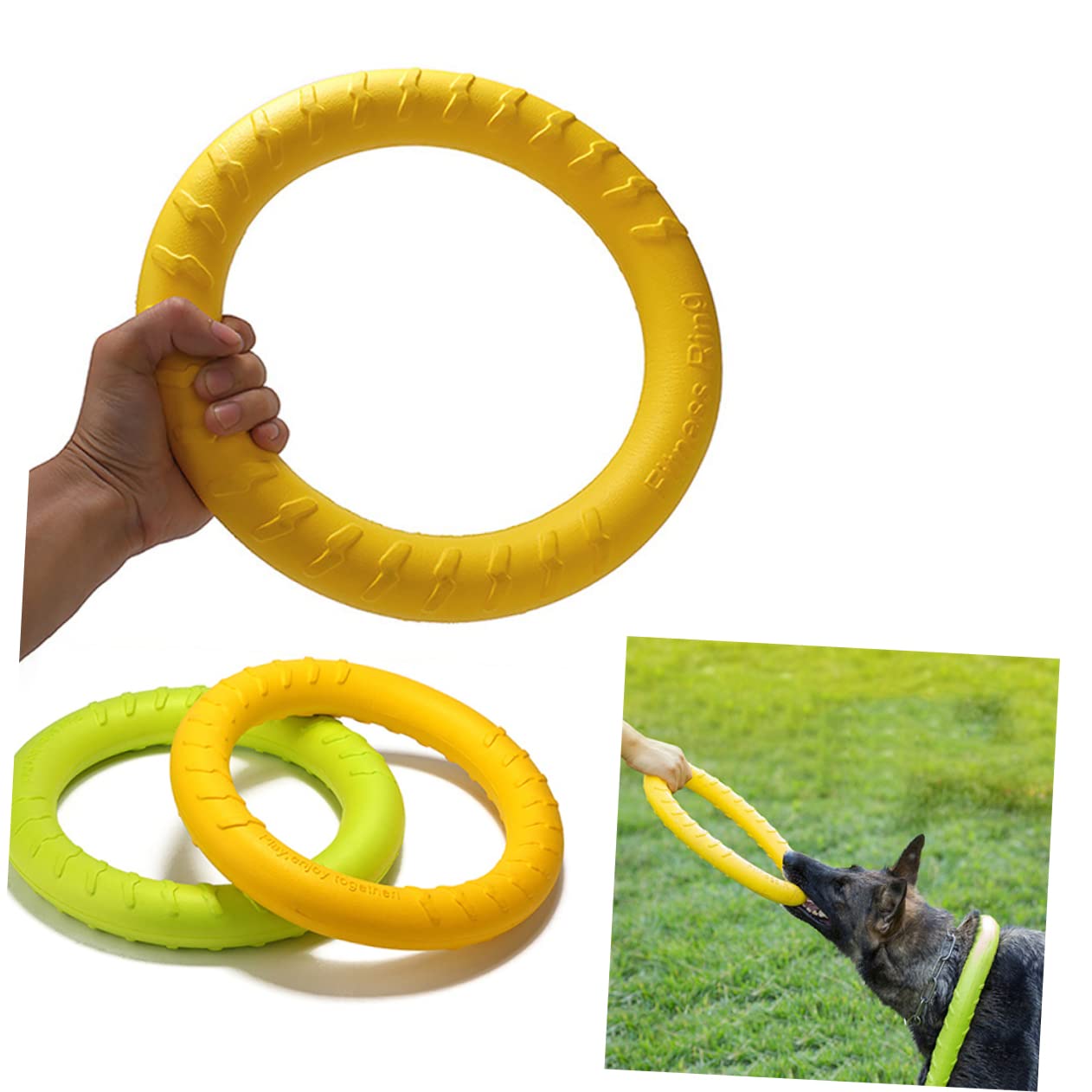 Kisangel 2 Piezas Anillo de Juguete para Mascotas Eve eva Dog Toys Juguetes para Perros Cachorros Juguetes para morder Perros Anillo de de Juguete Pastor alemán mordida de