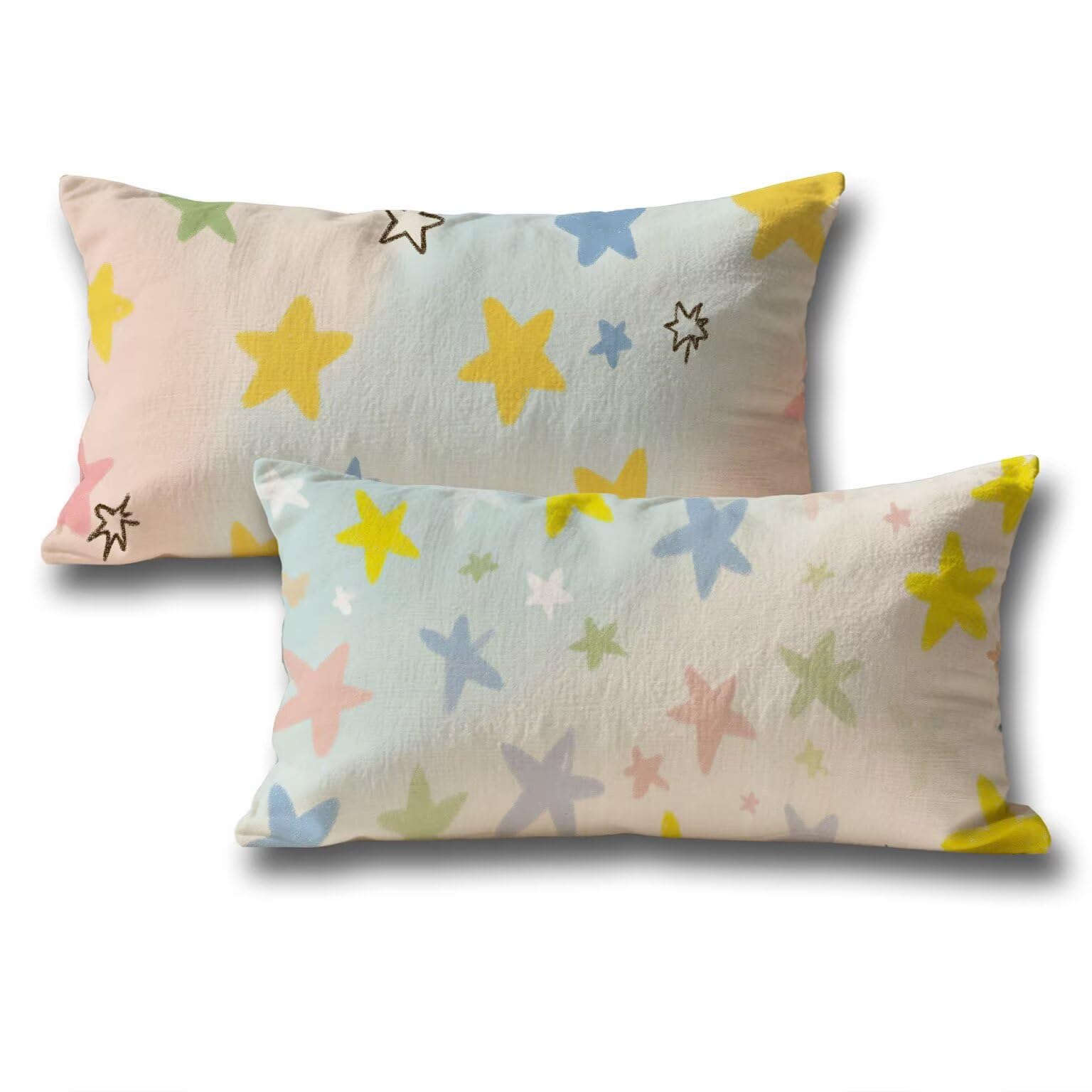 Housse de coussin 50x80 lot de 2 style lin pour canapé et jardin maison