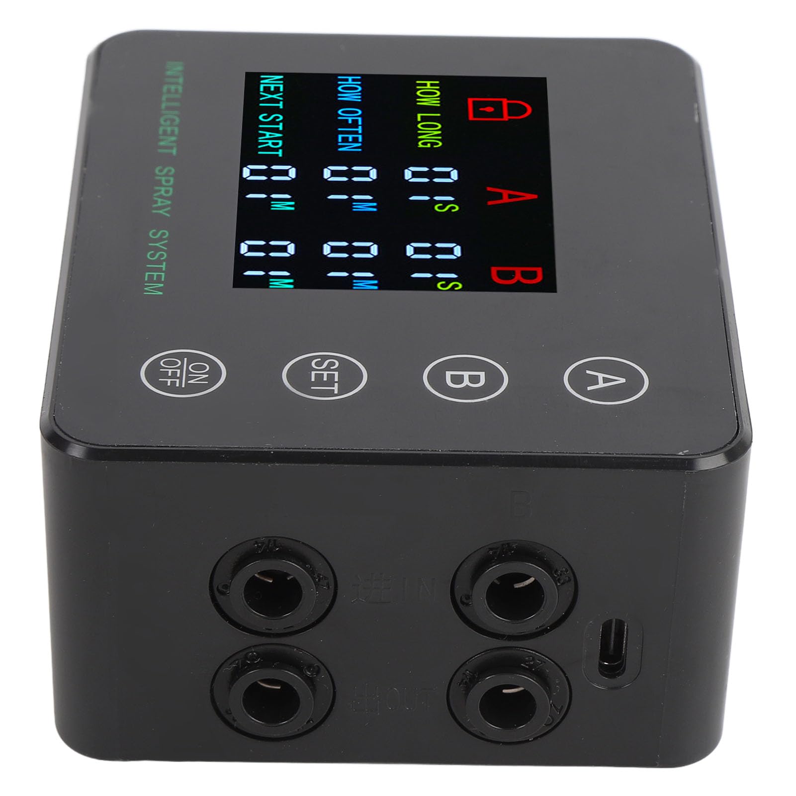 Garsent Umidificatore per Rettili Doppia Pompa Schermo a Colori di Nebulizzazione Automatico per Terrario, Ugello Regolabile Nebulizzatore per Rettili per Controllo dell'umidità della Recinzione