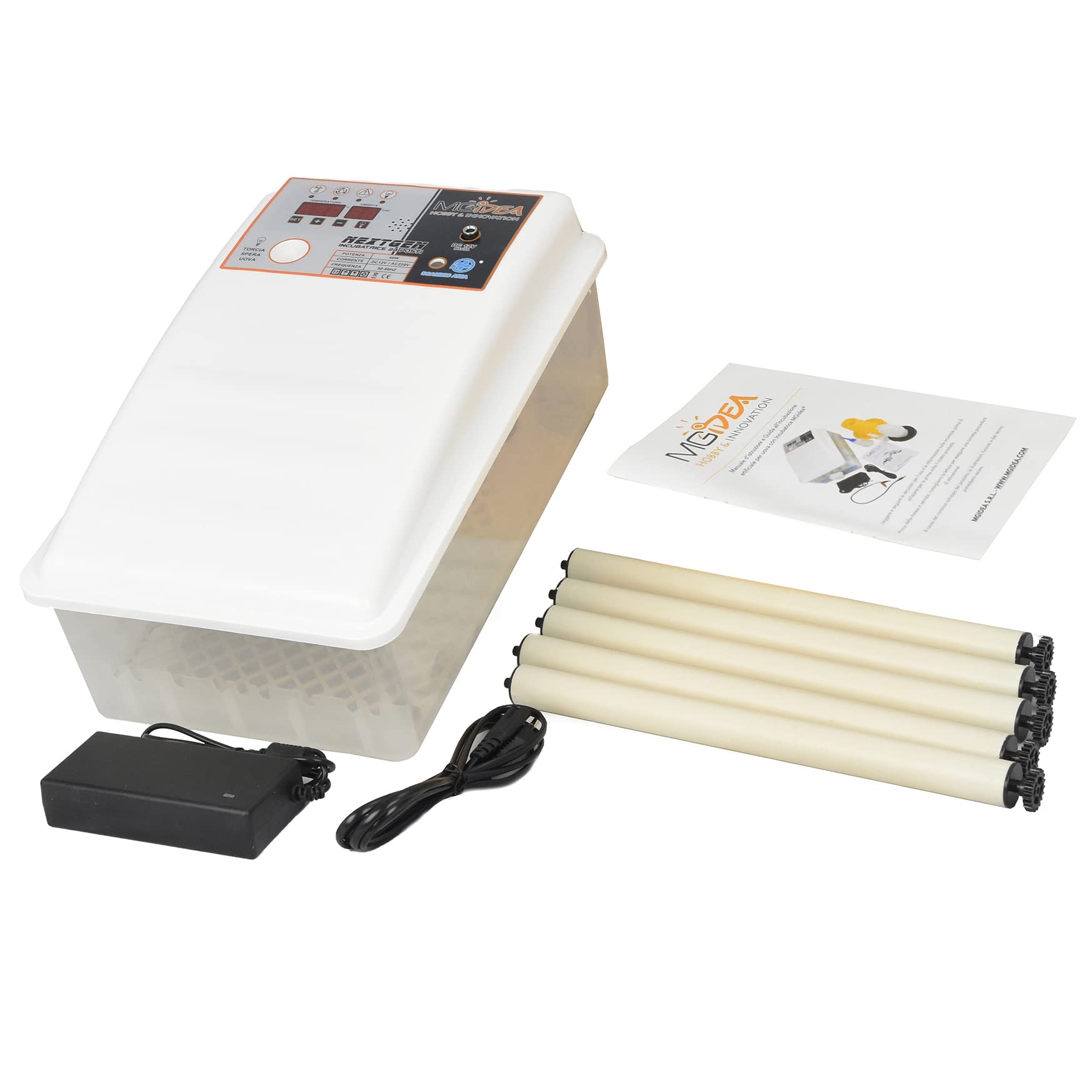 incubatrice incubatore digitale girauova rotazione automatica tester sperauova luce led pollame Avicoltura uova 24 posti controllo temperatura umidità Avicoli tutte specie gallina quaglia